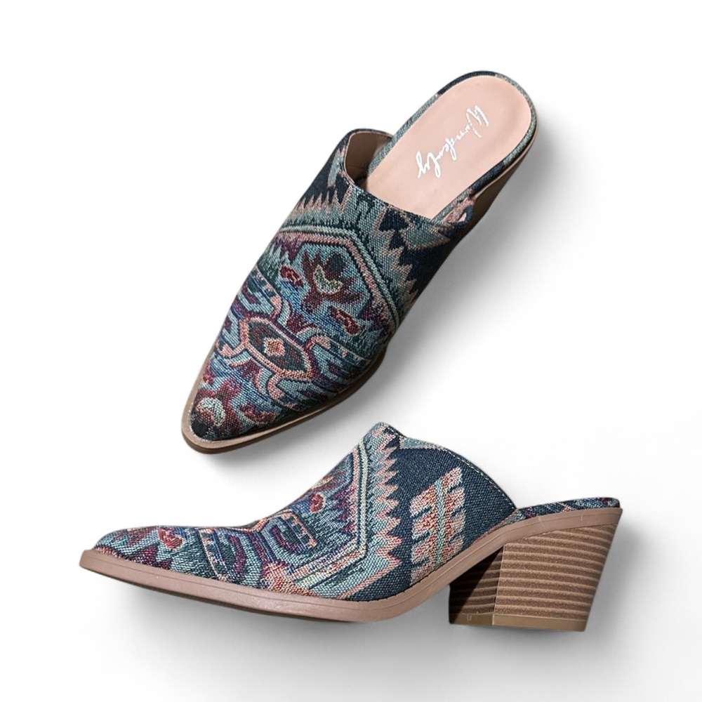 Wonderly Multicolor Patterned Mules - Picture 3 of 3